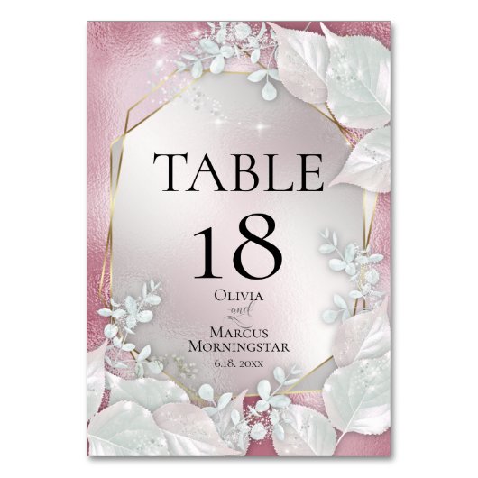 NUMÉRO DE TABLE | Reflet de perle de Bourgogne (Dos)