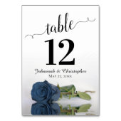 Numéro De Table Reflet Dusty Steel Blue Rose Élégant mariage (Par défaut)