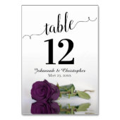 Numéro De Table Reflet Plum violet Rose Élégant mariage (Dos)