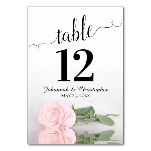 Numéro De Table Reflet Rose rose Élégant & Mariage chic (Par défaut)