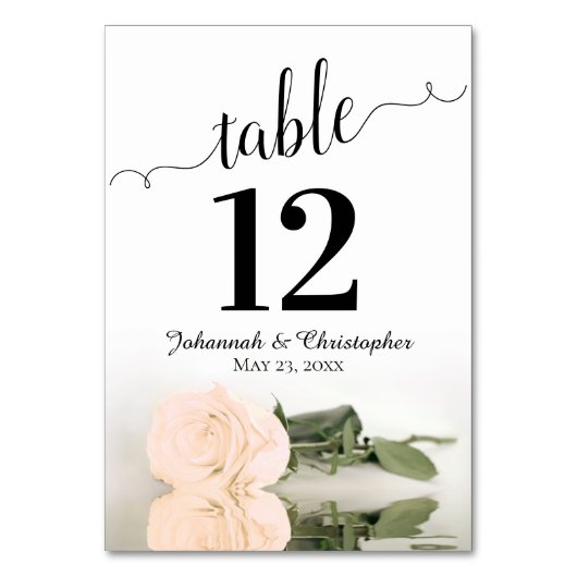 Numéro De Table Reflet Sepia Peach Rose Mariage élégant (Par défaut)
