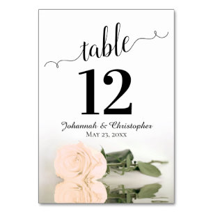 Numéro De Table Reflet Sepia Peach Rose Mariage élégant