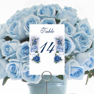 Numéro De Table Regency Bridgerton Blue Roses Cameo
