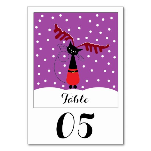Numéro De Table Reindeer Chat Numéro de Noël Numéro de tableau (Dos)
