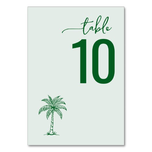 Numéro De Table Relaxing Green Minimalist Table Sign (Par défaut)