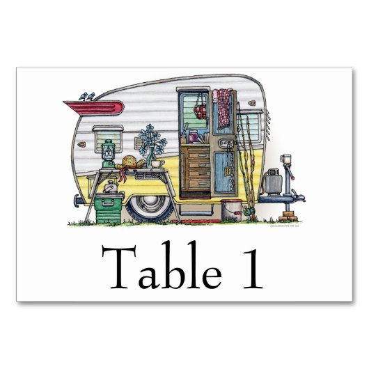 Numéro De Table Remorque Camper Shasta RV (Dos)