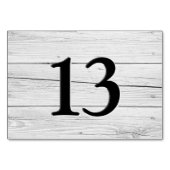 Numéro De Table Restaurant rustique en bois blanc Faux gravé (Dos)