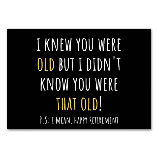 Numéro De Table retraite amusante, retraité, enseignant à la retra (Devant)