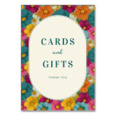 Numéro De Table Retro Botanica and Teal Wedding (Dos)