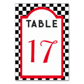 Numéro De Table Retro Diner Checkboard Rouge Noir & Blanc (Par défaut)