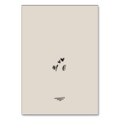 Numéro De Table Retro Grey Hand Drawn Illustrated Wedding (Dos)