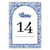 Numéro De Table Retro Moderne Italian Fête de Fiançailles (Dos)
