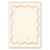Numéro De Table Retro Squiggle Whimsical Quirky Peach Mariage (Dos)