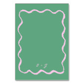 Numéro De Table Retro Squiggle Whimsical rose et Mariage vert (Dos)