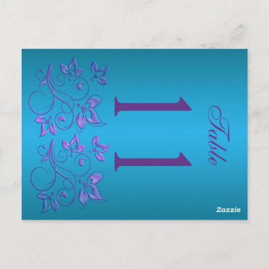 Numéro de table réversible de fleurs violettes et  (Dos)