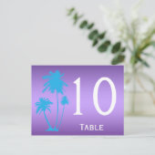 Numéro de table réversible de fleurs violettes et  (Debout devant)