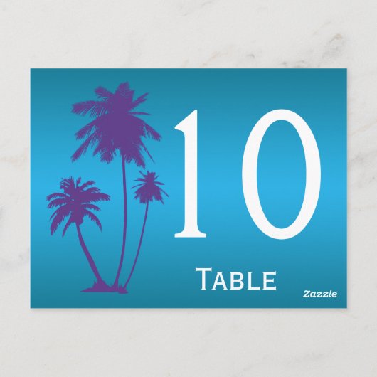 Numéro de table réversible de fleurs violettes et  (Dos)