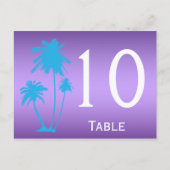 Numéro de table réversible de fleurs violettes et  (Devant)