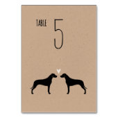 Numéro De Table Rhodesian Ridgeback Silhouettes Réception de maria (Dos)