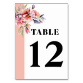 Numéro De Table Rhododendron avec fleurs rose pêche mariage (Dos)