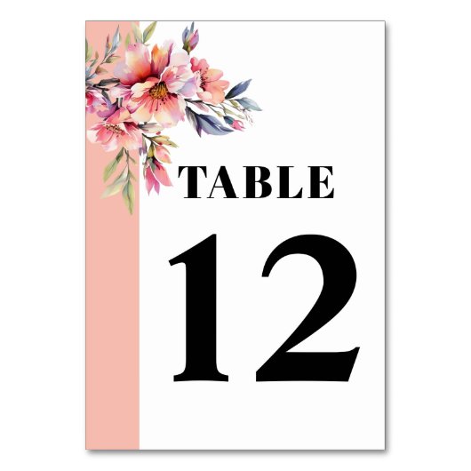 Numéro De Table Rhododendron avec fleurs rose pêche mariage (Par défaut)