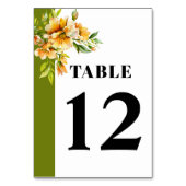 Numéro De Table Rhododendron orange yellow flowers wedding (Dos)