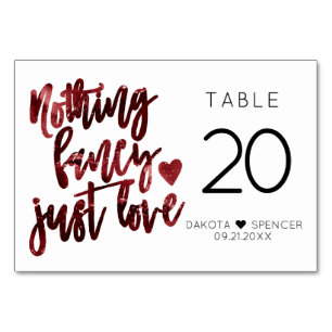 Numéro De Table Rien De Fancy Juste Amour Dark Crimson Mariage r
