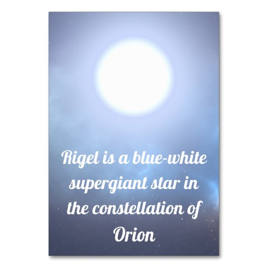 Numéro De Table Rigel (Dos)