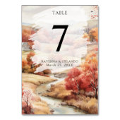 Numéro De Table Rivière Rouge Automne Forêt Mariage d'Automne (Par défaut)