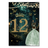 Numéro De Table Robe verte Enchanté Forêt Sage Quinceañera (Dos)