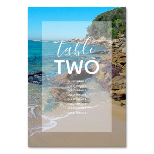 Numéro De Table Rocky Beach Wedding Noms des invités
