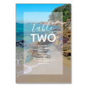 Numéro De Table Rocky Beach Wedding Noms des invités (Dos)