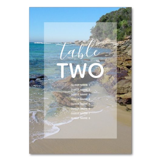Numéro De Table Rocky Beach Wedding Noms des invités (Par défaut)