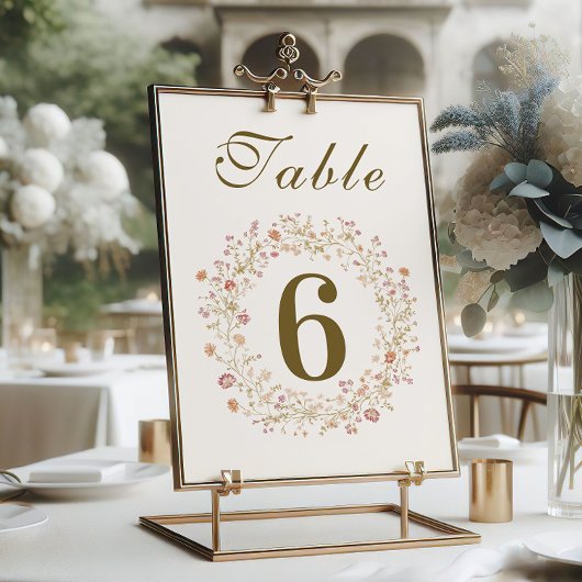 Numéro De Table Rococo Floral Antique Frame Mariage