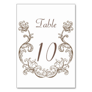 Numéro De Table Rococo Florentine Monochrome