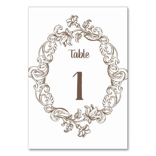 Numéro De Table Rococo Florentine Monochrome (Par défaut)