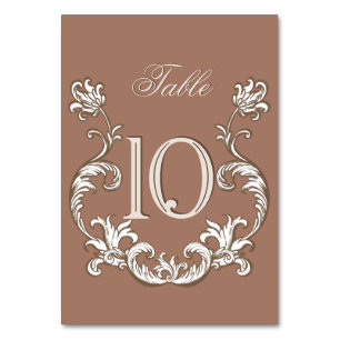 Numéro De Table Rococo Mocha Florentine Monochrome Mousse