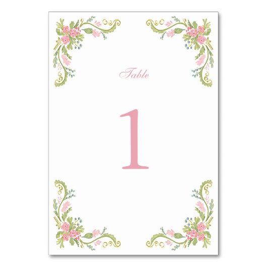 Numéro De Table Rococo Ornate Floral Border Wedding (Par défaut)