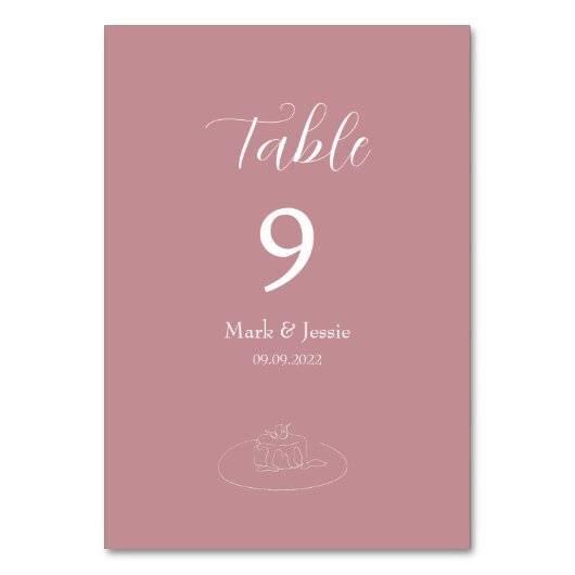 Numéro De Table ROE rose et blanc Mariage simple (Par défaut)