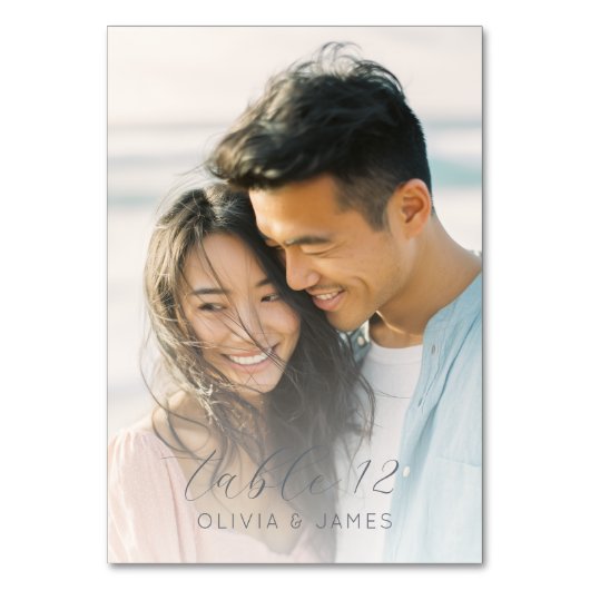 Numéro De Table Romantic Blue Minimalist Photo (Dos)