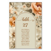 Numéro De Table Romantic Boho Rust Ivory Olive Floral Table Number (Par défaut)