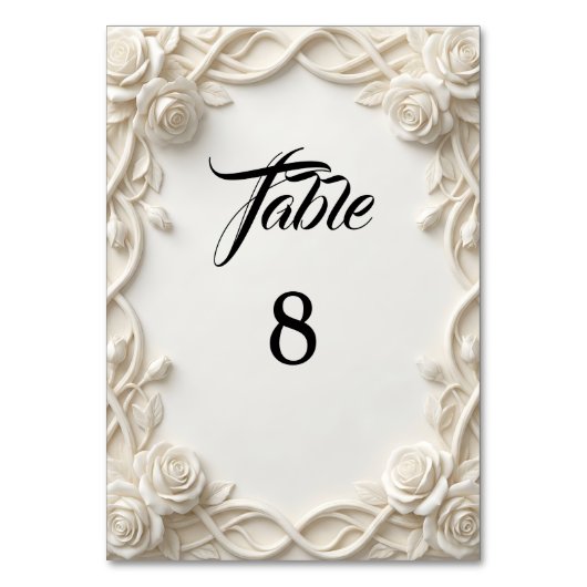 Numéro De Table Romantic Ivory Cream Faux Relief (Par défaut)