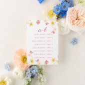 Numéro De Table Romantic Pink Floral Wedding Seating Chart Card
