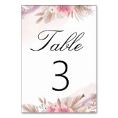 Numéro De Table Romantic Rose and Champagne Boho Chic Wedding (Dos)