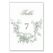 Numéro De Table Romantic Sage Floral Wreath w/Lovebirds Wedding (Par défaut)