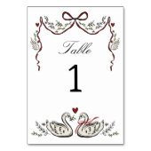 Numéro De Table Romantic Swans & Bow Table Number card (Par défaut)