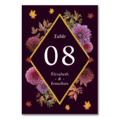 Numéro De Table Romantique Automne Dahlia Mariage (Par défaut)