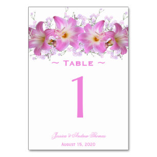 Numéro De Table Romantique Belladonna Lys Mariage