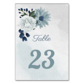 Numéro De Table romantique blanc & bleu vert fleuri (Par défaut)