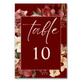 Numéro De Table Romantique Bourgogne rouge et Mariage en cuivre (Dos)